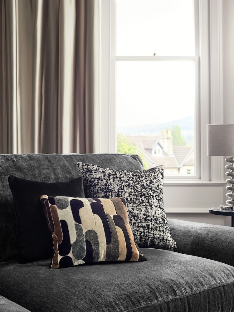 Black 43 x 43cm Matte Velvet Cushion - Image 4 of 6