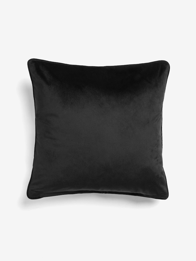 Black 43 x 43cm Matte Velvet Cushion - Image 5 of 6