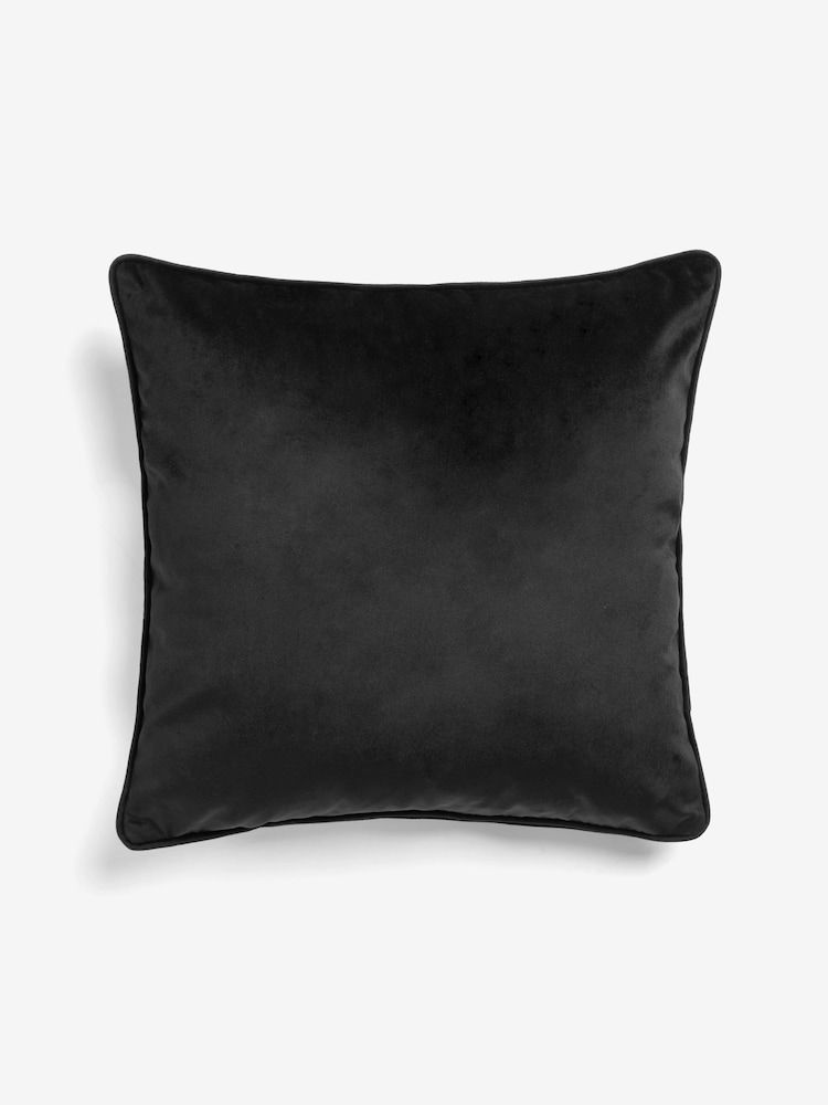 Black 43 x 43cm Matte Velvet Cushion - Image 6 of 6
