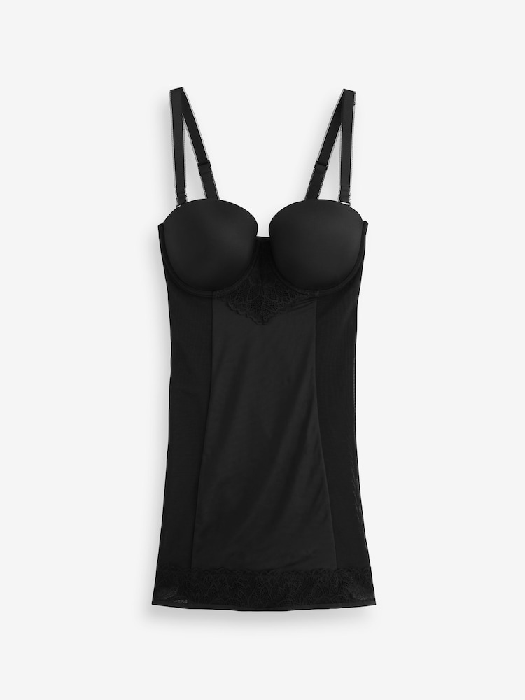 Black DD+ Firm Tummy Control Lightly Padded Lace Slip - Image 8 of 8