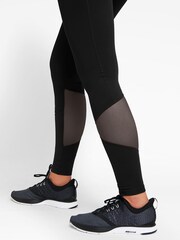 JoJo Maman Bébé Black Mesh Panel Performance Maternity Workout Leggings - Image 2 of 5