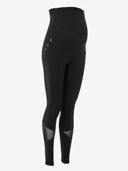 JoJo Maman Bébé Black Mesh Panel Performance Maternity Workout Leggings - Image 3 of 5