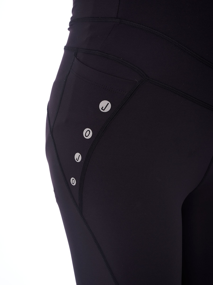 JoJo Maman Bébé Black Mesh Panel Performance Maternity Workout Leggings - Image 5 of 5