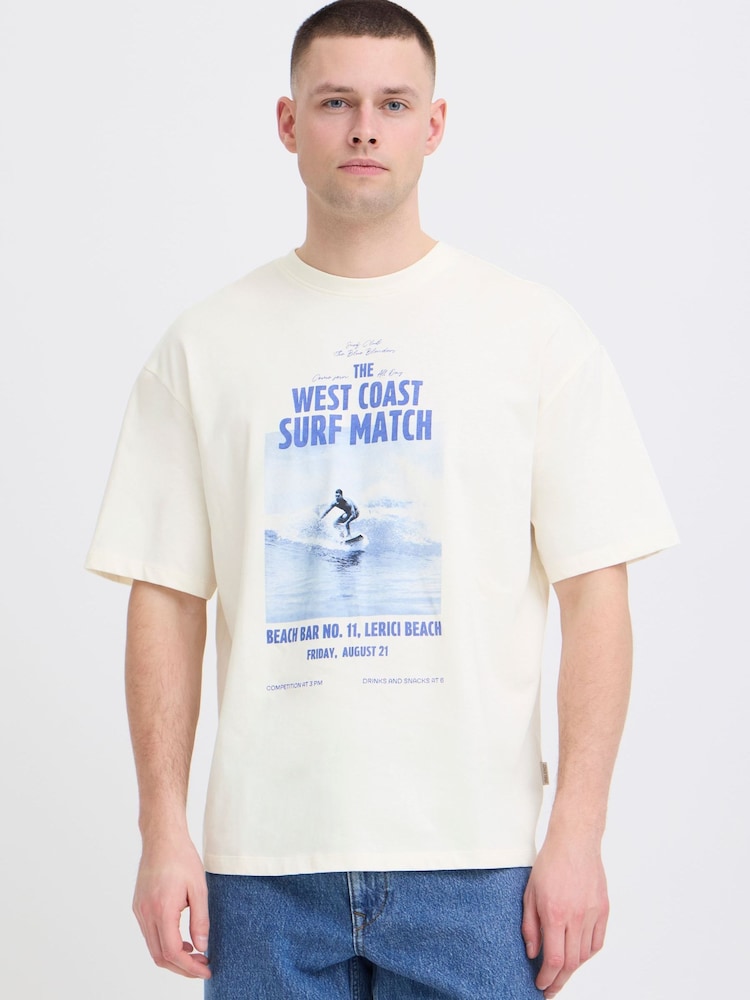 Blend Cream Kyros Printed Crew Neck T-Shirt - Image 1 of 5