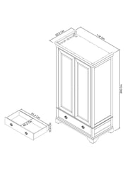 Bentley Designs White Chantilly Double, 1 Drawer Wardrobe - Image 4 of 4
