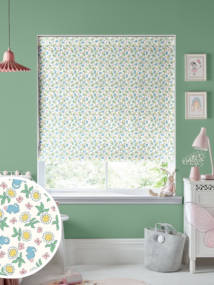 Cath Kidston Cream Kids Petal Flower Ditsy Made To Measure Roman 100% Cotton Blinds - Image 1 of 6