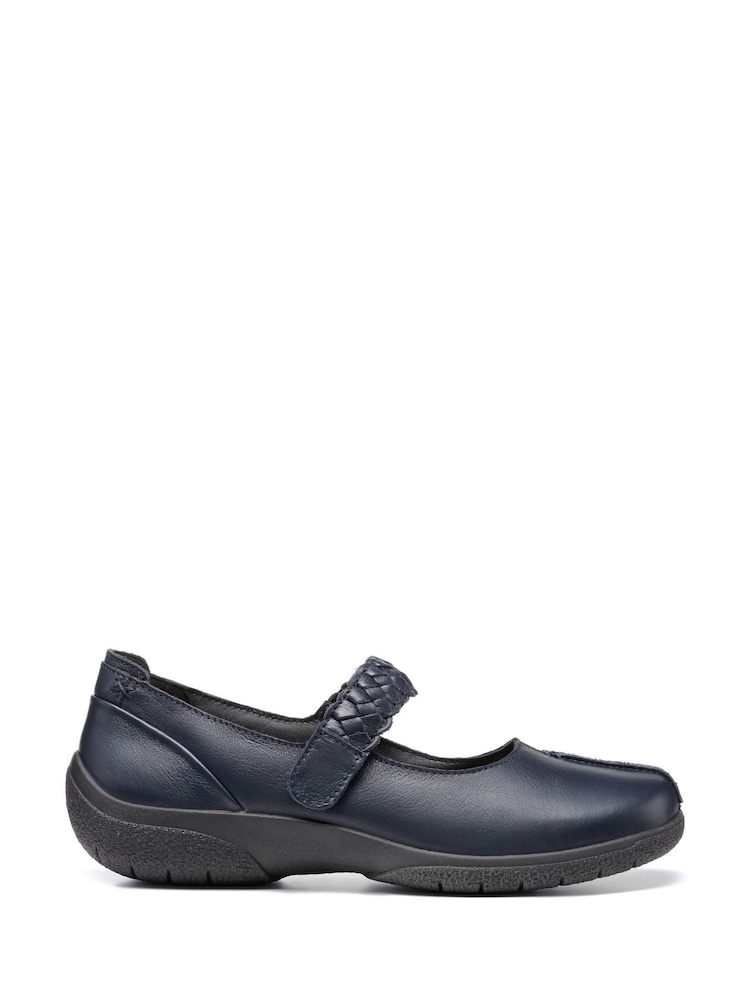 Hotter Navy Extra Wide Fit Shake II Touch Fastening Leather Shoes - Image 1 of 4
