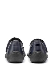 Hotter Navy Extra Wide Fit Shake II Touch Fastening Leather Shoes - Image 3 of 4