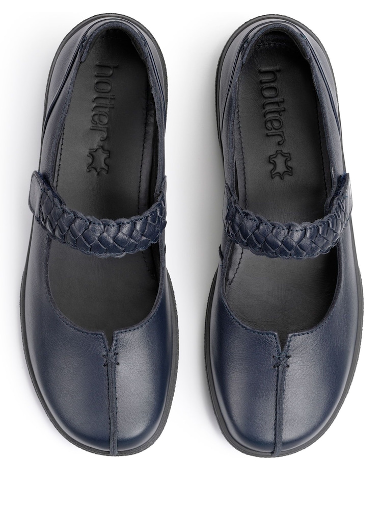 Hotter Navy Extra Wide Fit Shake II Touch Fastening Leather Shoes - Image 4 of 4