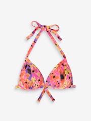 Pink Floral Moulded Triangle Bikini Top - Image 7 of 7