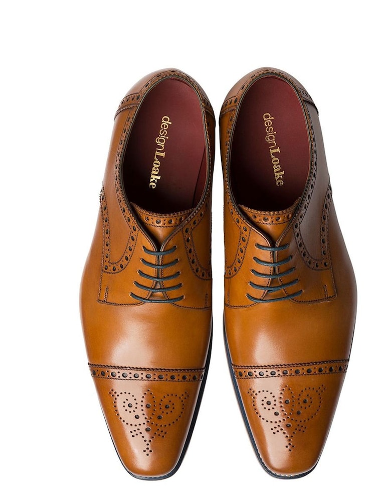 Loake Foley Calf Leather Semi Brogue Shoes - Image 4 of 4