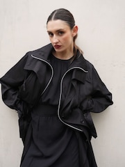 Religion Black Lightweight Waterfall Cotton Charisma Trench Coat - Image 1 of 9