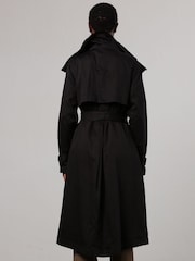 Religion Black Lightweight Waterfall Cotton Charisma Trench Coat - Image 4 of 9
