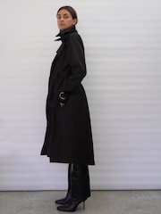 Religion Black Lightweight Waterfall Cotton Charisma Trench Coat - Image 5 of 9