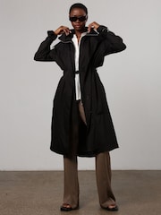 Religion Black Lightweight Waterfall Cotton Charisma Trench Coat - Image 8 of 9