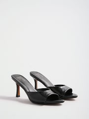 Friends Like These Black Mid Stiletto Heeled Mule Sandals - Image 3 of 7