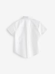 White Short Sleeve Trimmed Oxford Shirt (3mths-7yrs) - Image 4 of 6