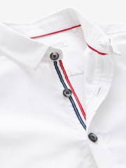 White Short Sleeve Trimmed Oxford Shirt (3mths-7yrs) - Image 6 of 6