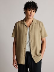 Neutral Textured Waffle Short Sleeve Shirt - Image 1 of 1