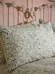 EW by Edinburgh Weavers Set of 2 Eucalyptus Malory English Floral Luxury 100% Cotton Slub Cord Pipe Pillowcases - Image 1 of 2