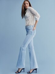 Bleach Wash Stretch Flare Jeans - Image 1 of 6