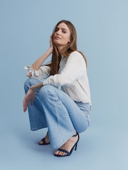 Bleach Wash Stretch Flare Jeans - Image 2 of 6