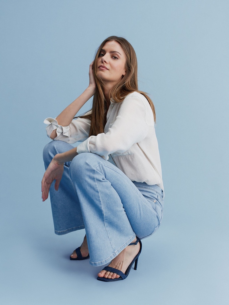 Bleach Wash Stretch Flare Jeans - Image 2 of 6