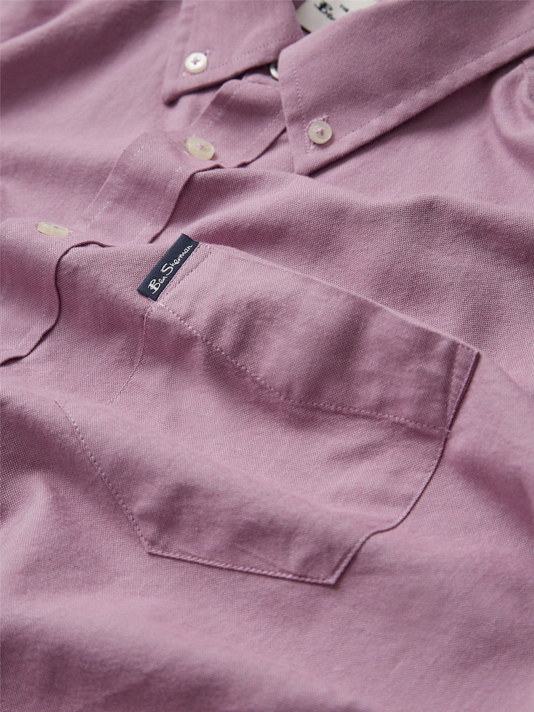 Ben Sherman Purple Signature Cotton Oxford Shirt - Image 6 of 6