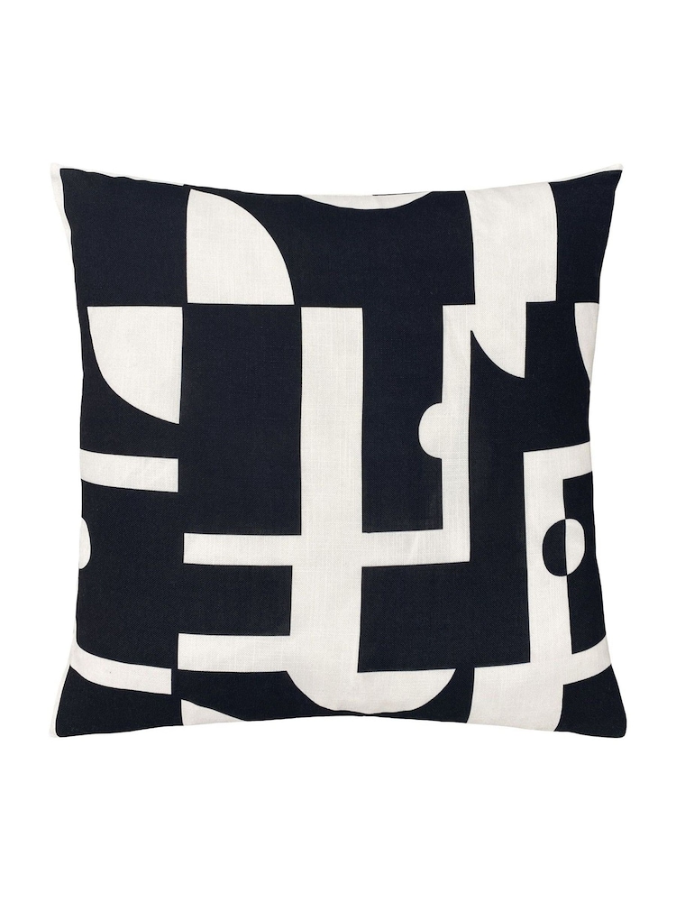 furn. Monochrome Manhattan Geometric Printed Cushion - Image 1 of 3