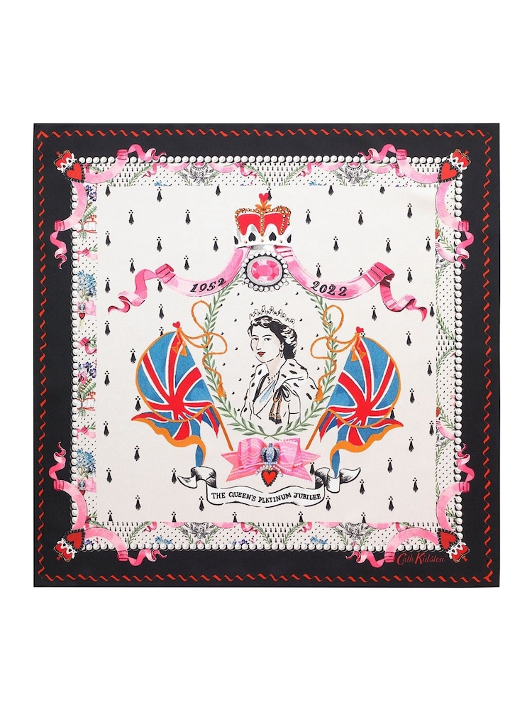 Cath Kidston Queen Silk Scarf - Image 1 of 1 Cath Kidston Queen Silk Scarf - Image 1 of 1