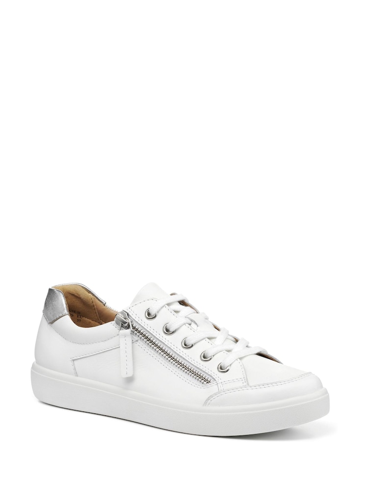 Hotter White Standard Fit Chase II Lace up / Zip Trainers - Image 2 of 4