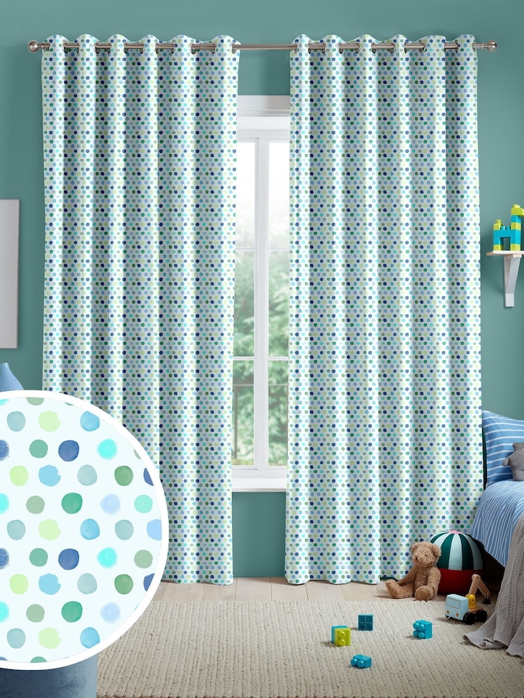 Voyage Lagoon Kids Dotty Made To Measure Curtains - Image 1 of 9
