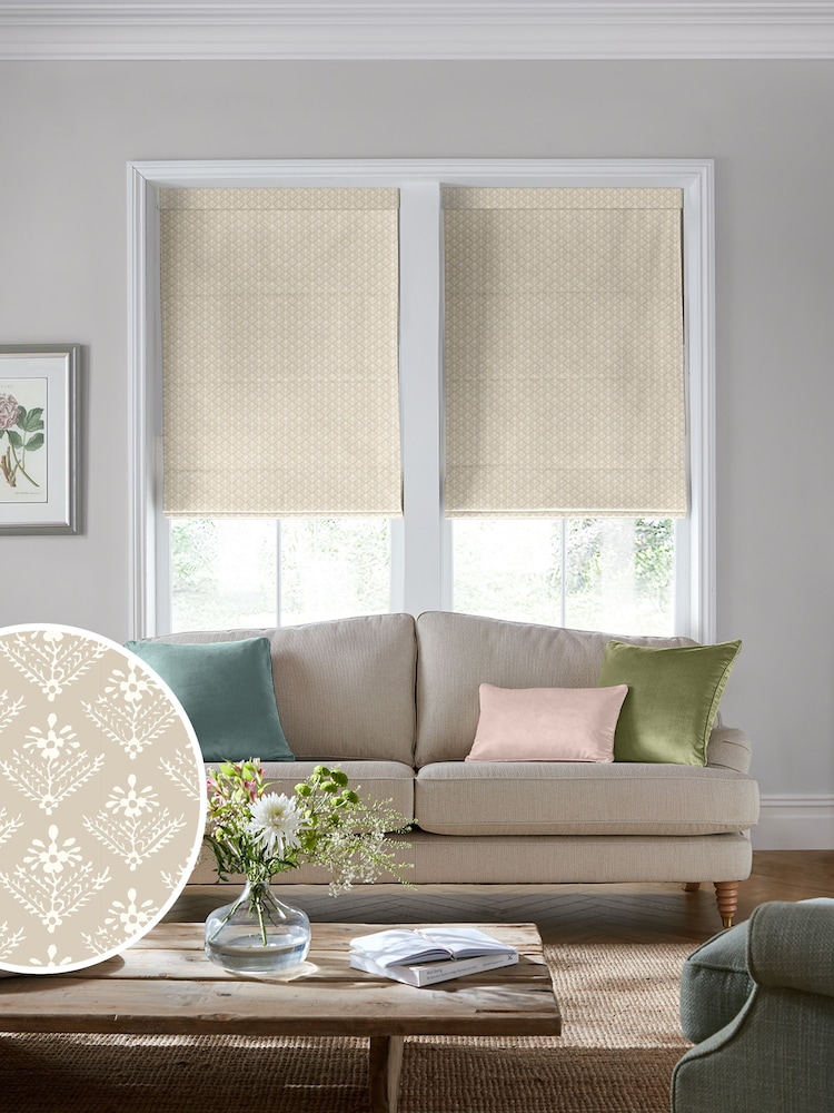Laura Ashley Natural Lady Fern Made To Measure Roman Blinds - Image 1 of 6