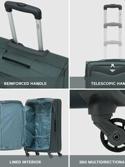 Flight Knight Medium Charcoal Softcase Lightweight Check-In Suitcase With 4 Wheels - Image 9 of 9