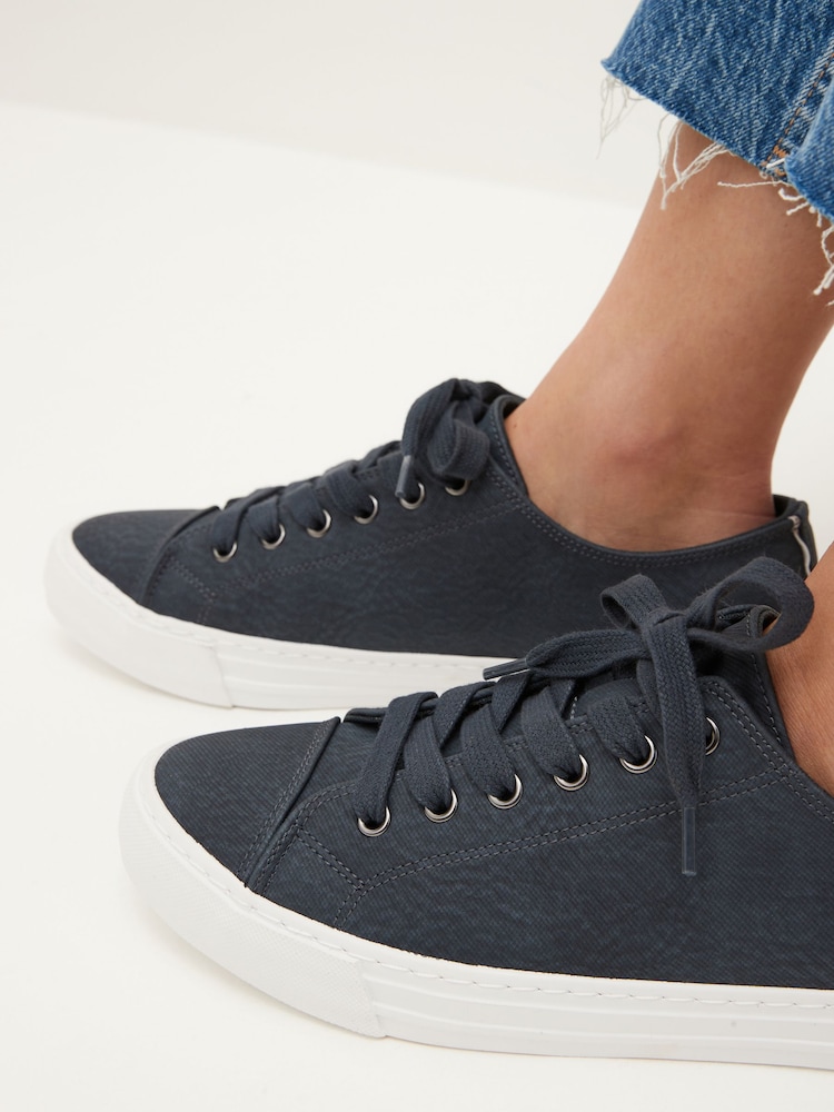 Navy Blue Standard Fit Forever Comfort® Patent Baseball Trainers - Image 3 of 7