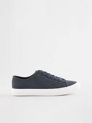 Navy Blue Standard Fit Forever Comfort® Patent Baseball Trainers - Image 4 of 7