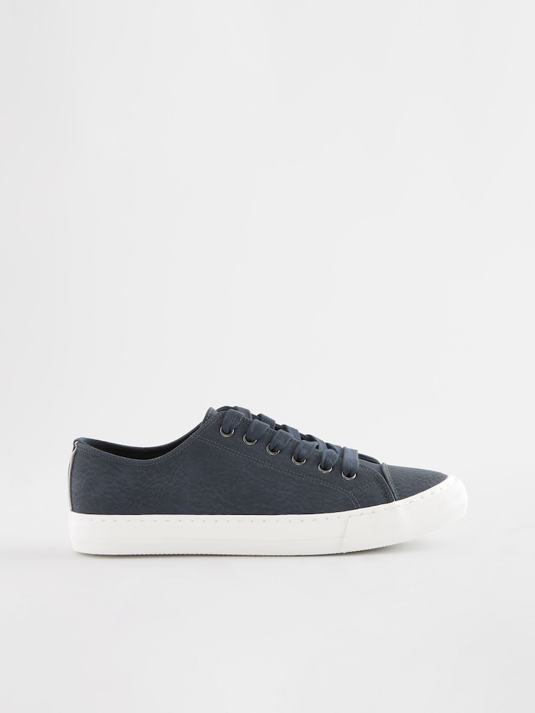 Navy Blue Standard Fit Forever Comfort® Patent Baseball Trainers - Image 4 of 7