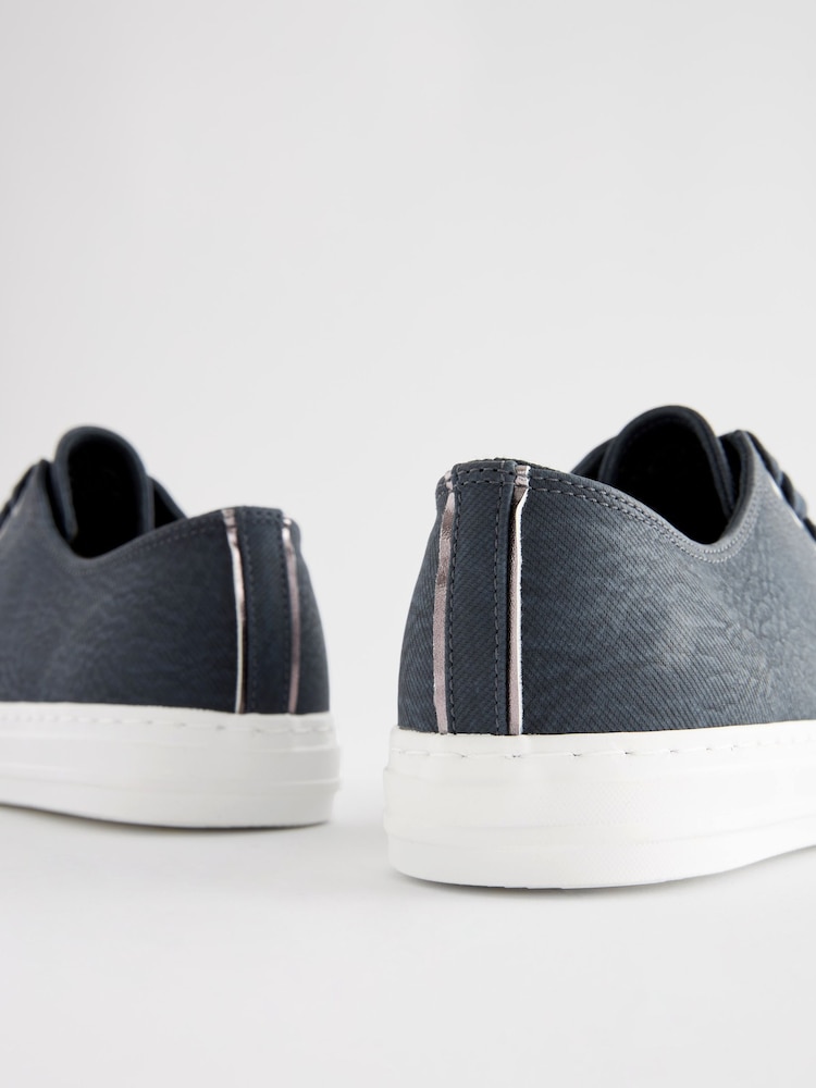 Navy Blue Standard Fit Forever Comfort® Patent Baseball Trainers - Image 5 of 7