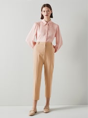 LK Bennett Camel Natural Mariner Cigarette Trousers - Image 1 of 4