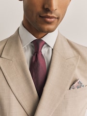 Burgundy Red Signature Silk Tie - Image 4 of 6