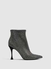Reiss Black Clement Crystal Point Ankle Boots - Image 1 of 8