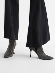 Reiss Black Clement Crystal Point Ankle Boots - Image 2 of 8
