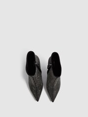 Reiss Black Clement Crystal Point Ankle Boots - Image 5 of 8