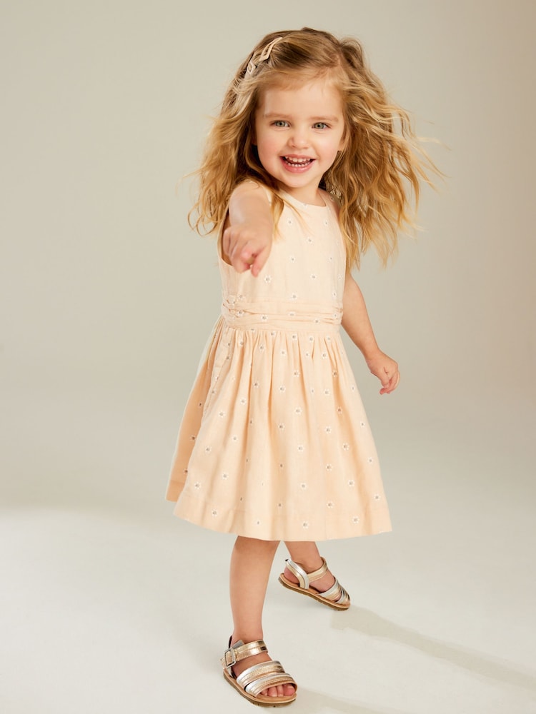 Taupe Daisy Embroidered Dress (3mths-8yrs) - Image 2 of 7