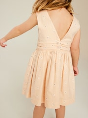 Taupe Daisy Embroidered Dress (3mths-8yrs) - Image 3 of 7