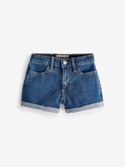 Niebieskie szorty dżinsowe Abercrombie & Fitch z podwiniętymi nogawkami - Image 1 of 4