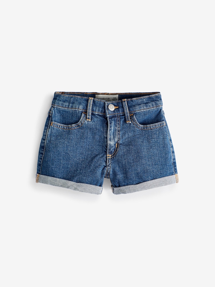 Niebieskie szorty dżinsowe Abercrombie & Fitch z podwiniętymi nogawkami - Image 1 of 4
