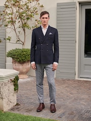 Navy Blue Signature Linen Blend Blazer - Image 2 of 7