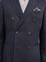 Navy Blue Signature Linen Blend Blazer - Image 7 of 7