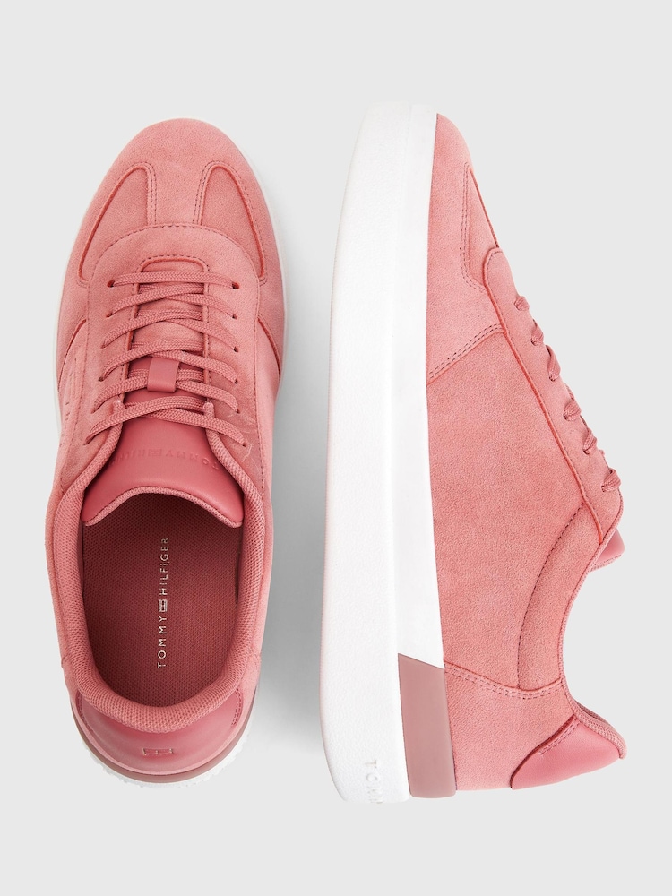 Tommy Hilfiger Pink Signature Suede Trainers - Image 2 of 4